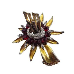 Antique Unsigned Reinad Heavy Older Dimensional Brooch (A8897)